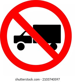 Traffic signs used in Brazil, Truck traffic prohibited, Informs the truck driver of the prohibition to transit, from the signalized point, in the area, road, lane or lane.