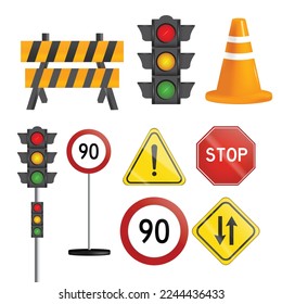 Traffic signs vector elements set