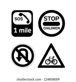 Traffic signs vector illustration