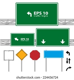 traffic signs vector on white background