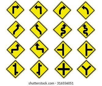 Detour ahead sign Royalty Free Stock SVG Vector and Clip Art