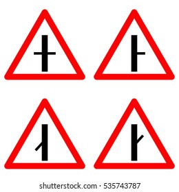 Traffic signs vector set on white background