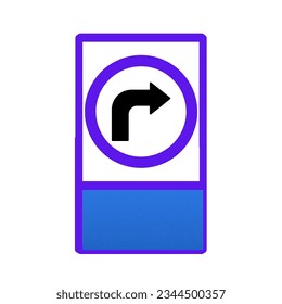 
traffic signs for vehicle users are freed to turn right with a simple design