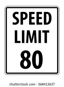 Traffic sign:Speed limit 80.
