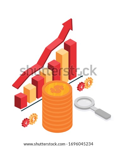 traffic sped upwards. Isometric 3d iluustration vector