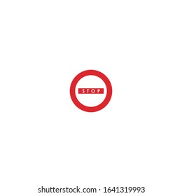 Traffic stop icon design. Set of traffic stop sign icon in trendy flat style design. Vector illustration.