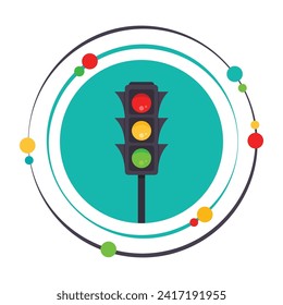 Traffic stop light vector illustration graphic icon symbol