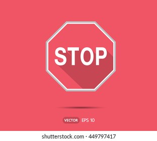 Traffic Stop Sign Icon, logo vector illustration