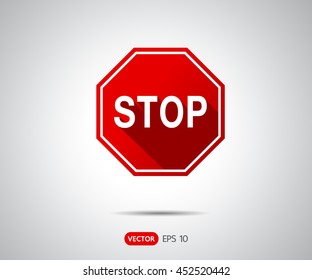 Traffic Stop Sign Icon, logo vector illustration