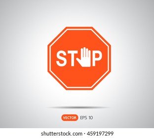 Traffic Stop Sign Icon, logo vector illustration