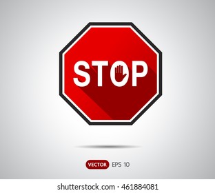 Traffic Stop Sign Icon, Logo Vector Illustration