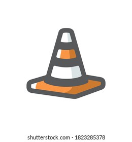 Traffic striped Cone Vector icon Cartoon illustration