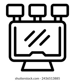 Vector de esquema de icono de supervisión de tráfico. Proyecto de desarrollo logístico. Datos de la organización de transporte
