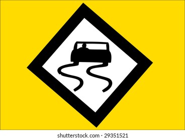traffic symbol greasy road