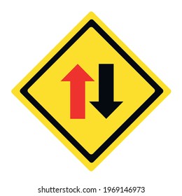 Traffic symbol indicating that the road is two-way.
Vector design EPS 10.