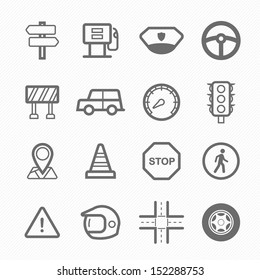 traffic symbol line icon on white background vector illustration