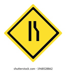 Traffic symbol signifying that the right lane is narrowing.
Vectorel design EPS 10