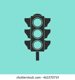 Traffic vector icon. Black illustration isolated on green background for graphic and web design.