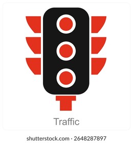 Traffic vector icon concept design