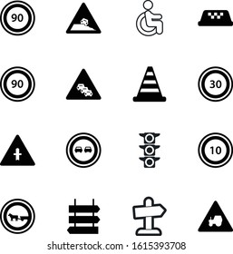 traffic vector icon set such as: barrier, accessible, wheel, abstract, overtake, handicap, medical, tractor, farm, crash, prohibitory, vectors, company, overtaking, start, repair, computer, business