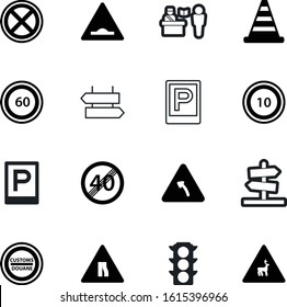 traffic vector icon set such as: no, company, split, abstract, notice, animals, europe, construction, city, industrial, pointer, image, germany, deer, transportation, regulation, start, narrowing