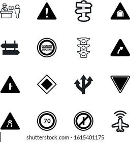 traffic vector icon set such as: prohibitory, alert, police, speed, technology, slippery, parking, plane, vehicle, lanes, triangular, airplane, tourism, prohibition, screen, computer, planes, yield