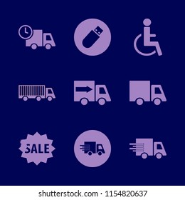 traffic vector icons set. with fast delivery truck, truck, flash driver and disabled sign in set