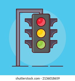 traffic Vector illustration on a transparent background. Premium quality symmbols. Vector line flat icons for concept and graphic design. 