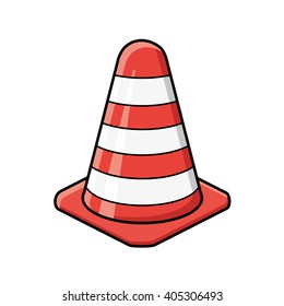 Traffic warning cone. Caution symbol.