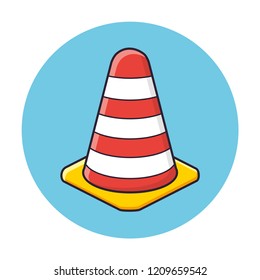 Traffic warning cone icon