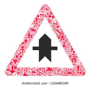Traffic warning sign 25. All traffic signs forming red triangle. traffic sign icons collage. traffic warning sign. Board warning sign
