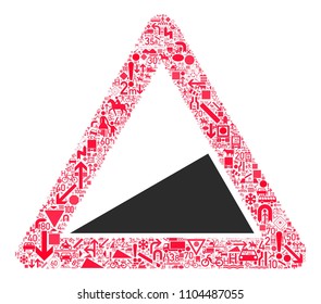 Traffic warning sign 34. All traffic signs forming red triangle. traffic sign icons collage. traffic warning sign. Board warning sign
