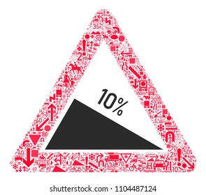 Traffic warning sign 39. All traffic signs forming red triangle. traffic sign icons collage. traffic warning sign. Board warning sign
