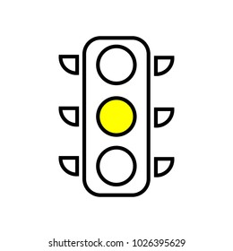 Traffic yellow light icon
