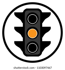 traffic yellow light vector icon