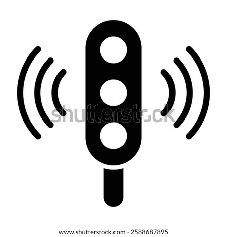 Traffice Control Glyph Icon Design For Personal And Commercial Use