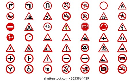 traffick sign icon set vector illustration