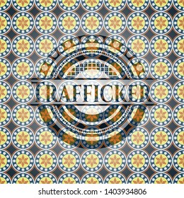 Trafficker arabesque emblem. arabic decoration.