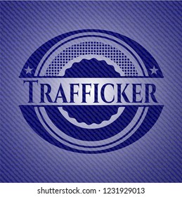 Trafficker badge with denim texture
