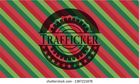 Trafficker christmas colors emblem. Vector Illustration. Detailed.