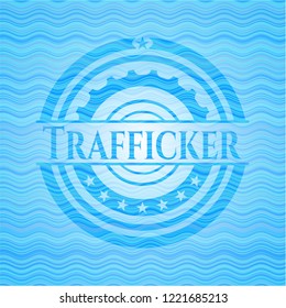 Trafficker water wave concept emblem background.