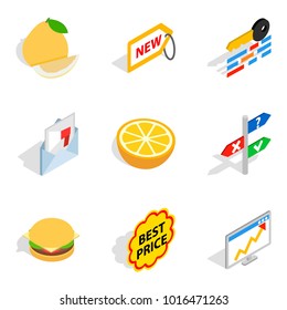 Trafficking icons set. Isometric set of 9 trafficking vector icons for web isolated on white background