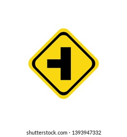 Traffict signs intersection three to the left template design. Vector Eps 10