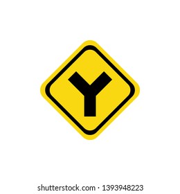 Traffict signs intersection Y template design. Vector Eps 10