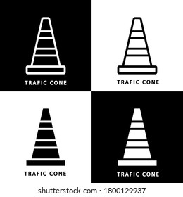 Trafic Cone Icon Line And Flat Solid Logo. Cone Symbol Glyph Vector Illustration