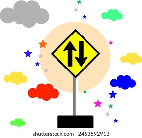 Trafic light signs for road suitable for kids education or elementary school