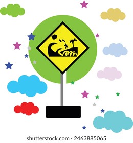 Trafic light signs for road suitable for kids education or elementary school