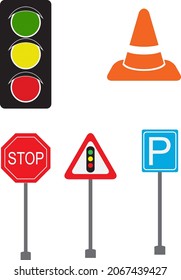 Trafic Sign  Trafic Light Vector