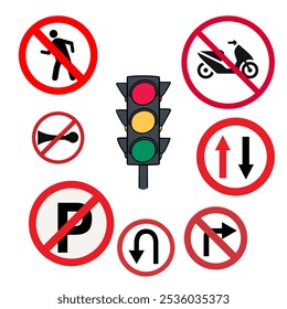 Señales de tráfico para peatones y conductores