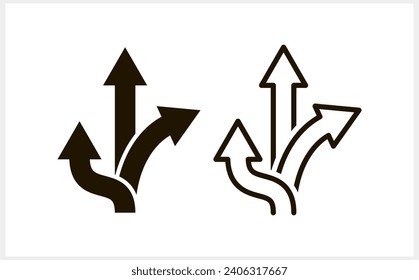 Trafic way icon isolated Road arrow Stencil vector stock illustration EPS 10